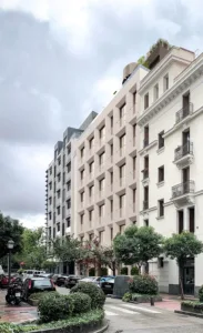 Integración 3D fachada residencial Madrid | Render de arquitectura urbana