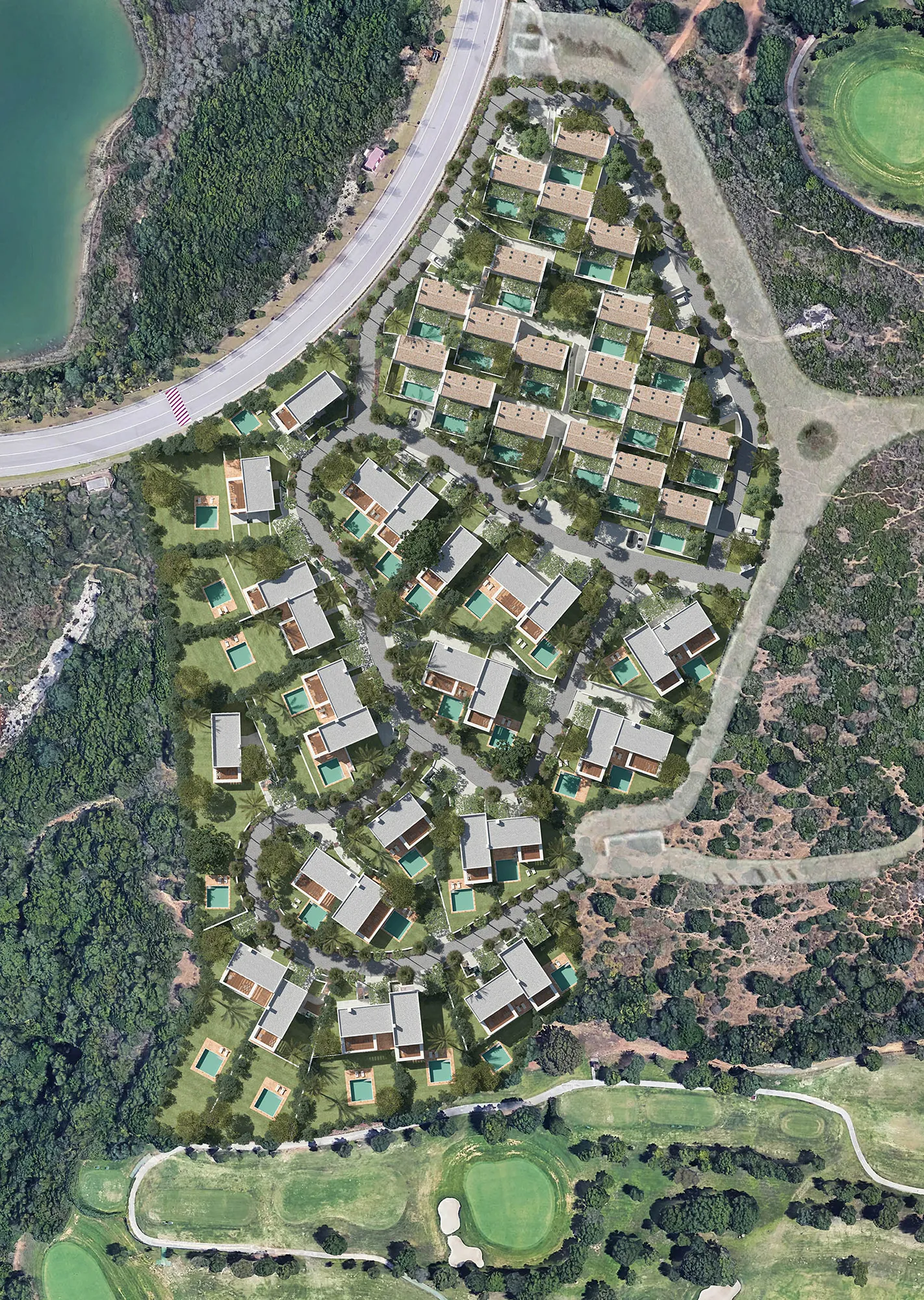 Visualización 3D emplazamiento villa golf Marbella | Render de arquitectura